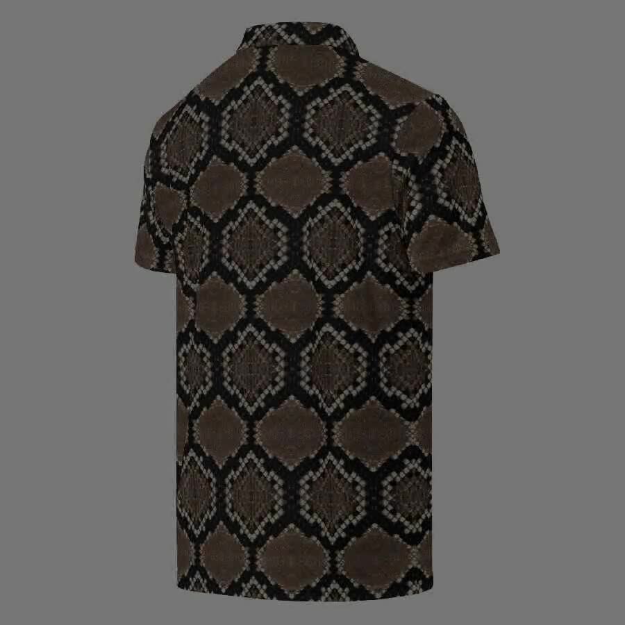 DRI-FIT スネークパターン ポロシャツ　S スネークスキン スリムフィット、パイソン ゴルフシャツ、サーペント